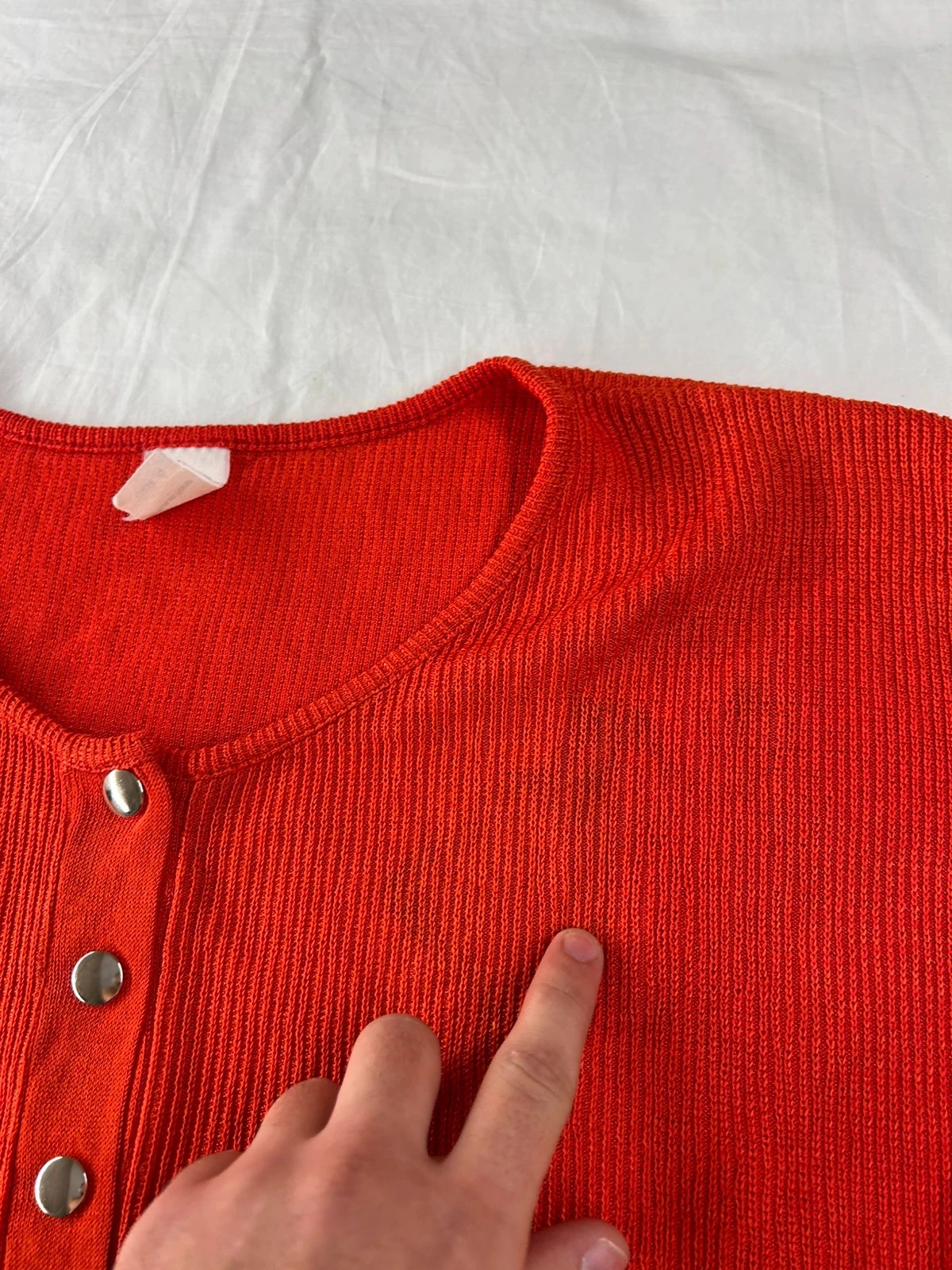 Blusa de manga corta de acrílico rojo talla 40 – photo 5